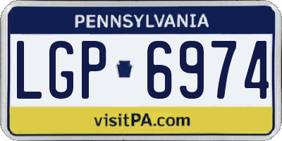 PA license plate LGP6974