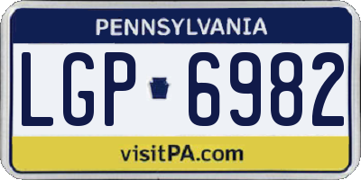PA license plate LGP6982