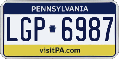 PA license plate LGP6987