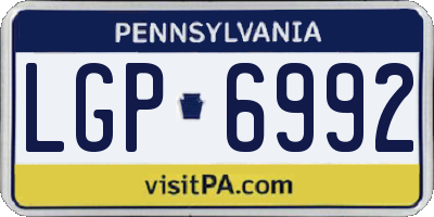 PA license plate LGP6992