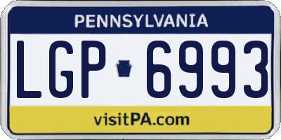 PA license plate LGP6993