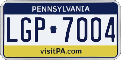 PA license plate LGP7004