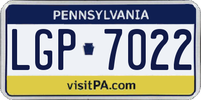 PA license plate LGP7022