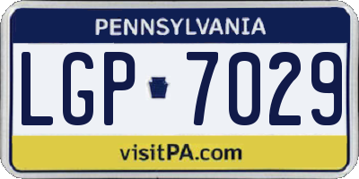 PA license plate LGP7029
