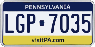 PA license plate LGP7035