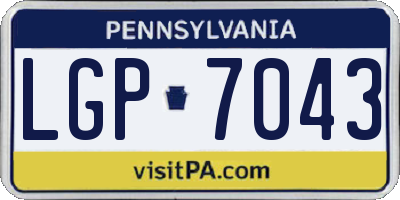 PA license plate LGP7043