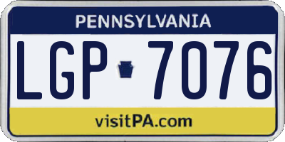 PA license plate LGP7076