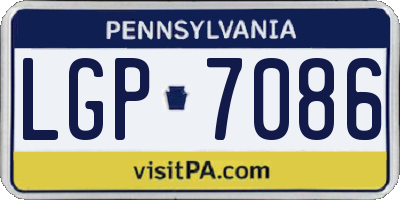 PA license plate LGP7086