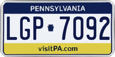 PA license plate LGP7092