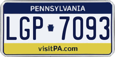 PA license plate LGP7093