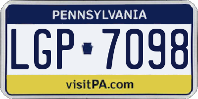 PA license plate LGP7098