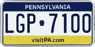 PA license plate LGP7100