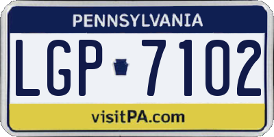 PA license plate LGP7102