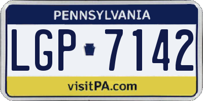 PA license plate LGP7142