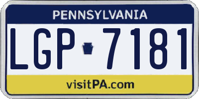 PA license plate LGP7181