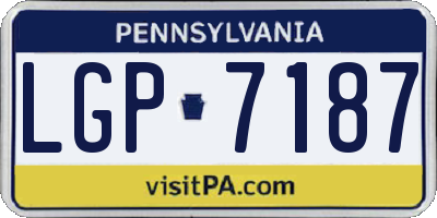 PA license plate LGP7187