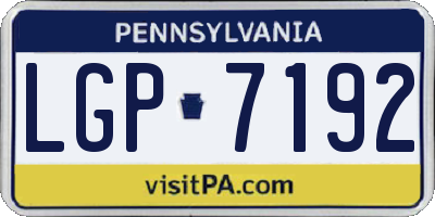 PA license plate LGP7192