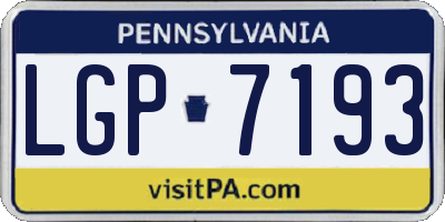 PA license plate LGP7193