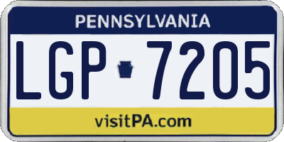 PA license plate LGP7205