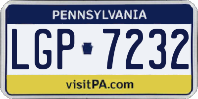 PA license plate LGP7232