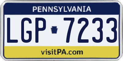 PA license plate LGP7233