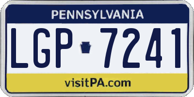 PA license plate LGP7241