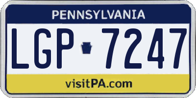 PA license plate LGP7247