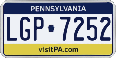 PA license plate LGP7252
