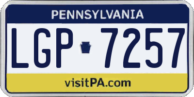 PA license plate LGP7257