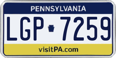 PA license plate LGP7259