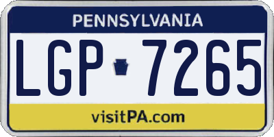 PA license plate LGP7265