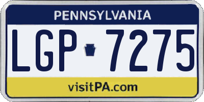 PA license plate LGP7275