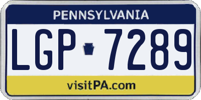 PA license plate LGP7289