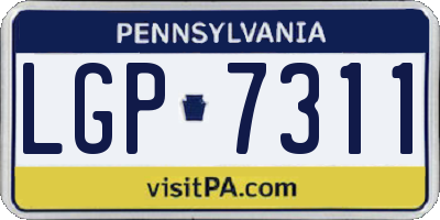 PA license plate LGP7311
