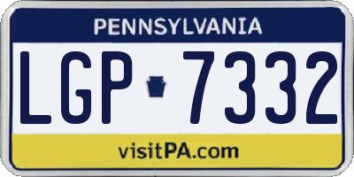 PA license plate LGP7332
