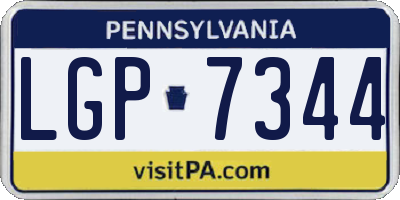 PA license plate LGP7344
