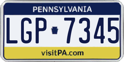 PA license plate LGP7345