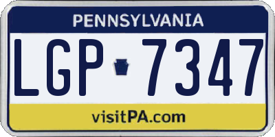 PA license plate LGP7347