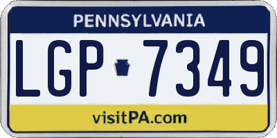 PA license plate LGP7349