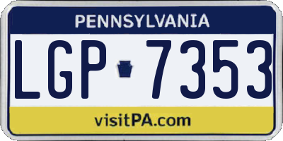 PA license plate LGP7353