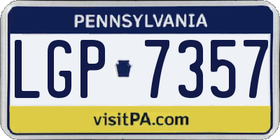 PA license plate LGP7357