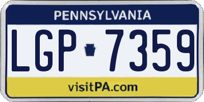 PA license plate LGP7359