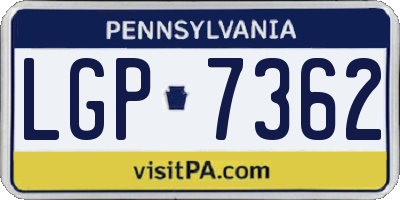 PA license plate LGP7362