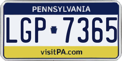 PA license plate LGP7365