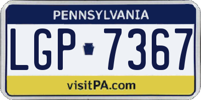 PA license plate LGP7367