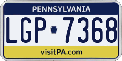 PA license plate LGP7368