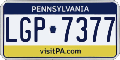 PA license plate LGP7377