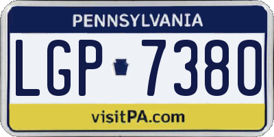 PA license plate LGP7380