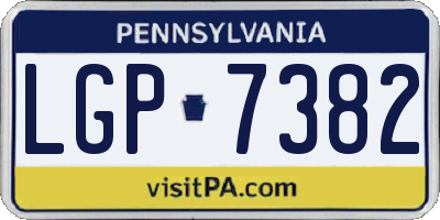 PA license plate LGP7382