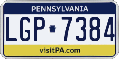 PA license plate LGP7384